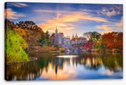 Belvedere Castle in Fall Stretched Canvas 128258141
