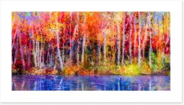 Aspen trees in fall Art Print 129052938