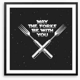 The forks be with you Framed Art Print 129223712