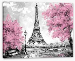 Eiffel Tower blossom Stretched Canvas 129898169