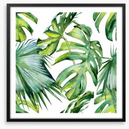Tropical jungle leaves Framed Art Print 130874879