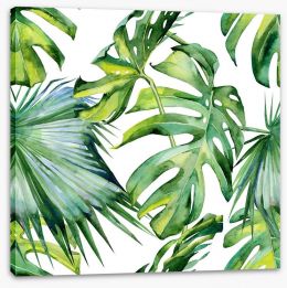 Tropical jungle leaves Stretched Canvas 130874879