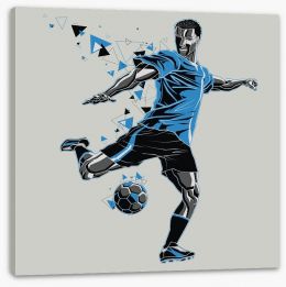 The soccer player in blue Stretched Canvas 132754246