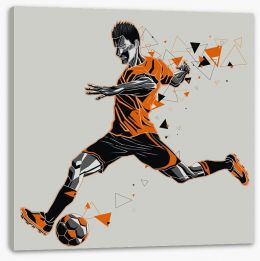 The soccer player in orange Stretched Canvas 132754412