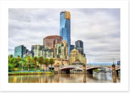 Skyline of Melbourne from the Yarra Art Print 134524869
