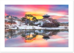 Suwon Hwaseong fortress sunset