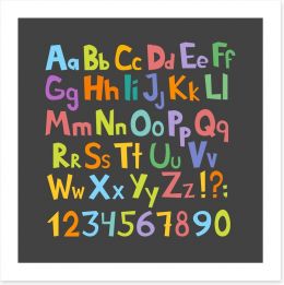 Alphabet and Numbers Art Print 137702004