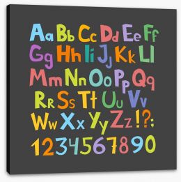 Alphabet and Numbers Stretched Canvas 137702004