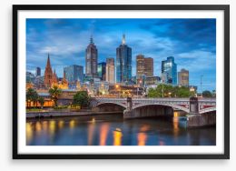 Melbourne twilight blues Framed Art Print 138283345