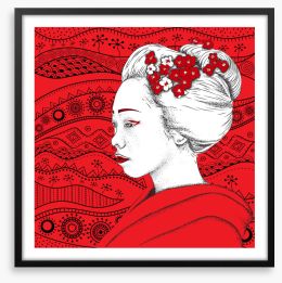 Maiko in red Framed Art Print 140901142