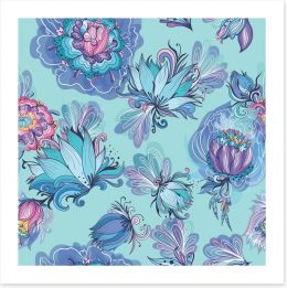 Turquoise bloom Art Print 140959719