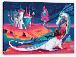 Knights and Dragons Stretched Canvas 141054589