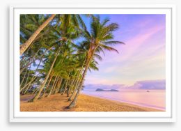 Sunrise at Palm Cove beach Framed Art Print 142052795