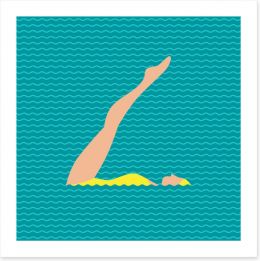 Deco synchronised swimming Art Print 142253164