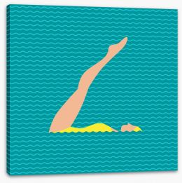 Deco synchronised swimming Stretched Canvas 142253164