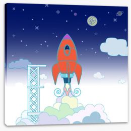 Rockets and Robots Stretched Canvas 142372515