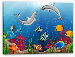 The dance of the dolphins Stretched Canvas 14413857