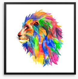 Polygon lion Framed Art Print 144284206