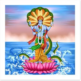 Blessings from Lord Vishnu Art Print 145422703
