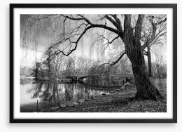 Bow bridge willow Framed Art Print 150452896