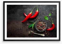 Red hot chili peppers Framed Art Print 151880066