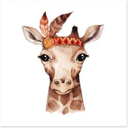 Little boho giraffe Art Print 156635214