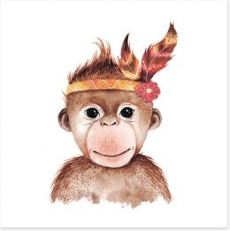 Little boho monkey Art Print 156635749