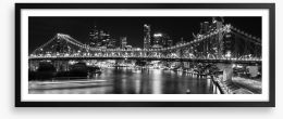 Story Bridge night panoramic Framed Art Print 157134326