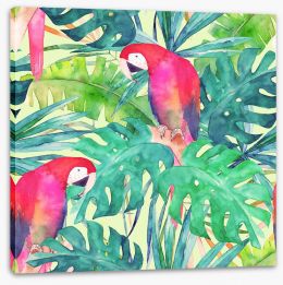 Parrot and palms Stretched Canvas 158576346