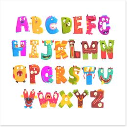 Alphabet and Numbers Art Print 159702067