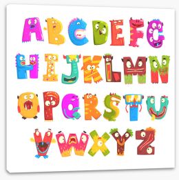 Alphabet and Numbers Stretched Canvas 159702067