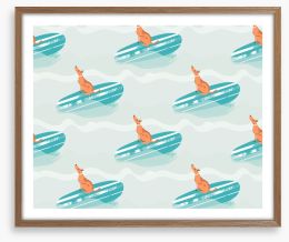 Surfing pup Framed Art Print 162244145
