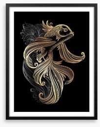 Golden koi carp Framed Art Print 163374605