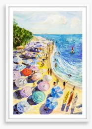 Umbrella beach Framed Art Print 163864534