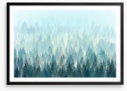 In the misty pines Framed Art Print 164035525