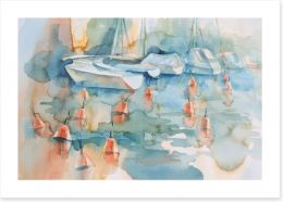 Boats and buoys Art Print 164164267
