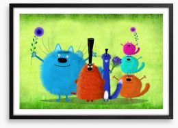 Colourful cats Framed Art Print 164715483