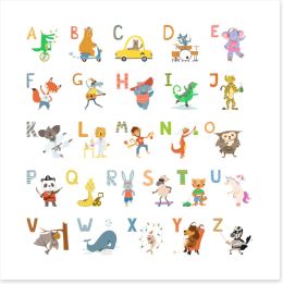 Alphabet and Numbers Art Print 166240883