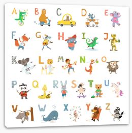 Alphabet and Numbers Stretched Canvas 166240883