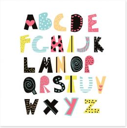 Alphabet and Numbers Art Print 166516394