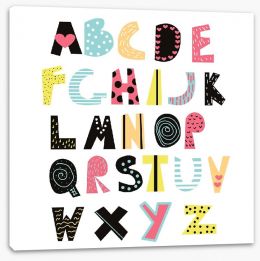 Alphabet and Numbers Stretched Canvas 166516394