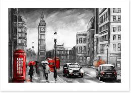 London in the rain Art Print 167015499