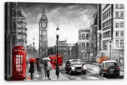 London in the rain Stretched Canvas 167015499