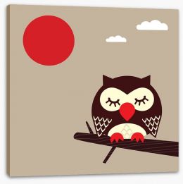 Red moon owl Stretched Canvas 16811833