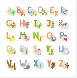 Alphabet and Numbers Art Print 168778283