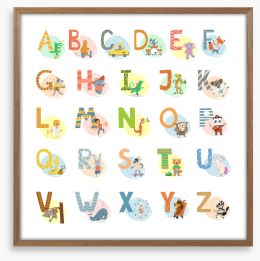 Alphabet and Numbers Framed Art Print 168778283