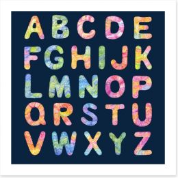 Alphabet and Numbers Art Print 169081589