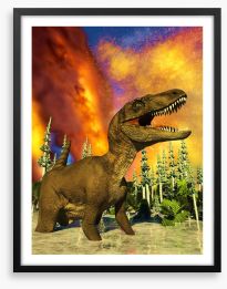 Dinosaur destruction Framed Art Print 170593712