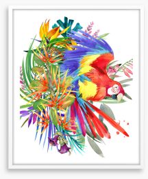 Paradise bloom parrot II Framed Art Print 171770380