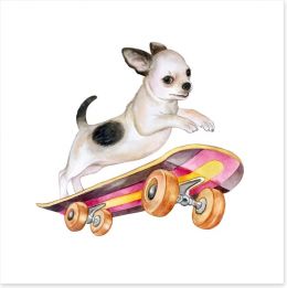 Skateboard chihuahua Art Print 172724272